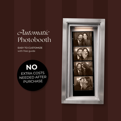 Brown Photo Booth Wedding Website Template with RSVP,Music and Countdown Timer: Modern Digital Wedding Invitation | Instant Download