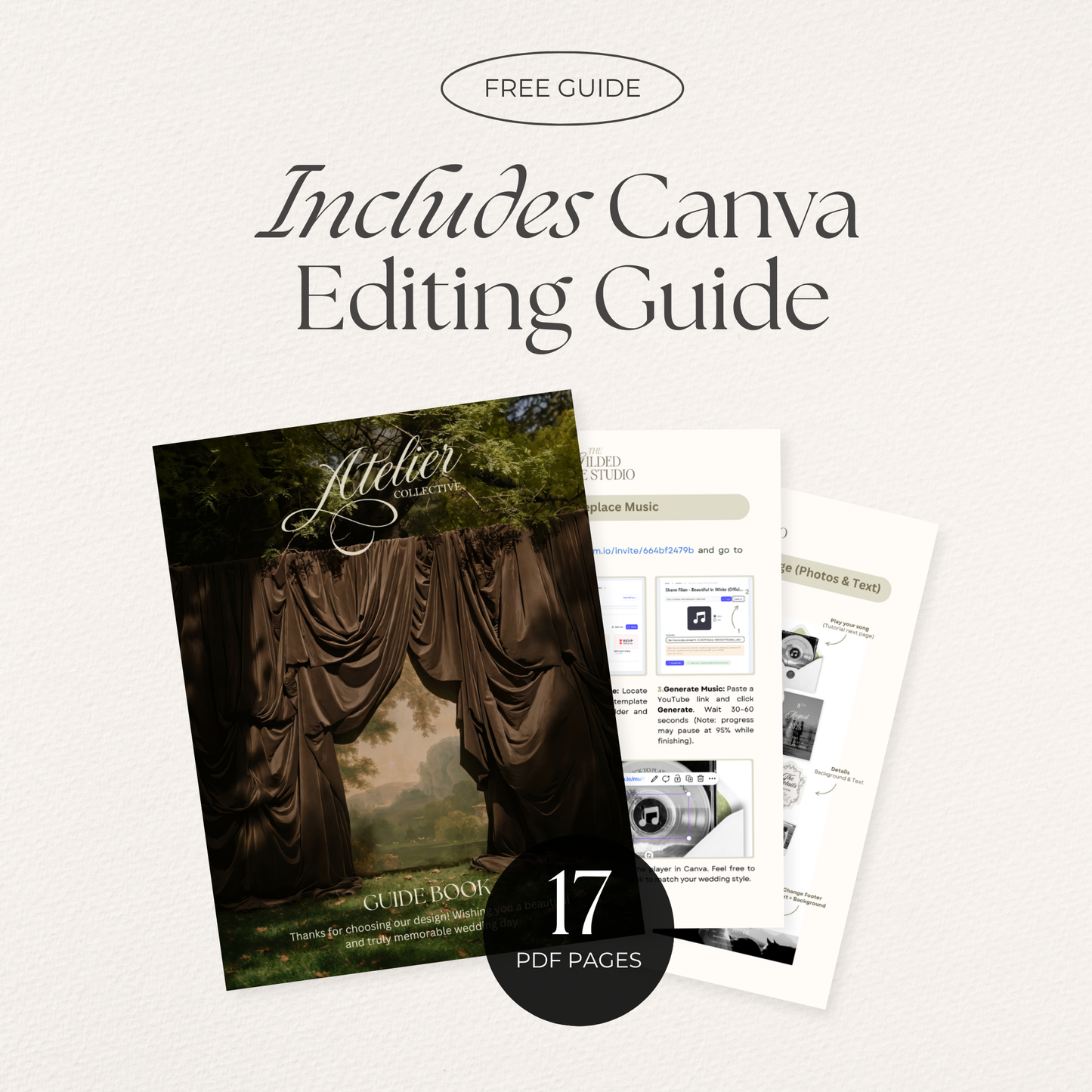 Brown & Ivory Wedding Website Template with RSVP, Music and Countdown Timer: Classic Floral Envelope Digital Invitation