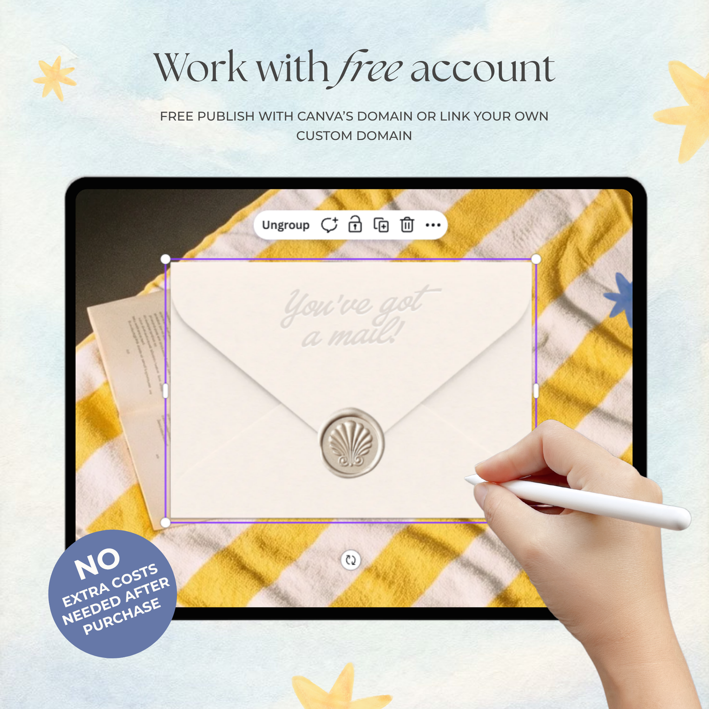 Blue & Yellow Retro Wedding Website Template | Digital Wedding Invitation with RSVP, Music and Coundown Timer | Instant Download