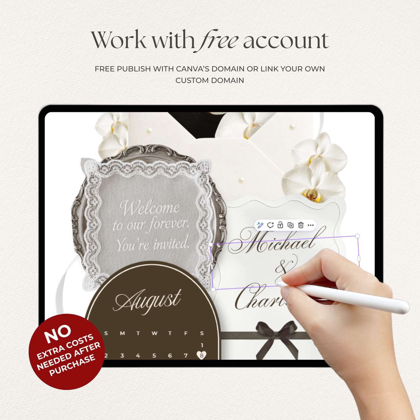 Old Money Wedding Website Template | Vintage Digital Wedding Invitation with RSVP, Music and Coundown Timer | Instant Download