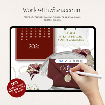 Olive Green Wedding Website Template Canva | Digital Wedding Invitation with RSVP, Music and Countdown Timer | Instant Download