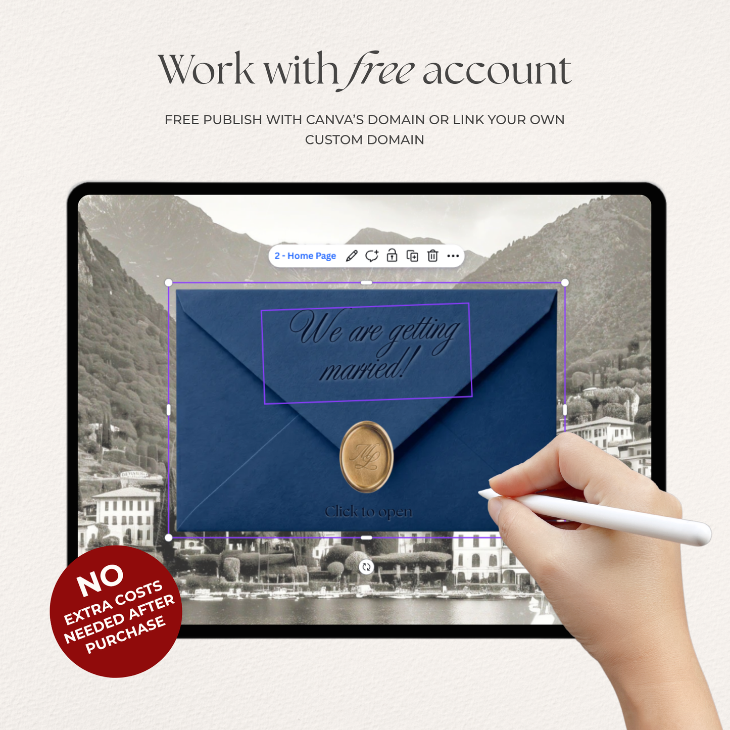 Navy & Dusty Blue Wedding Website Template with RSVP, Music and Countdown Timer: Editable Canva Design (Digital Download)
