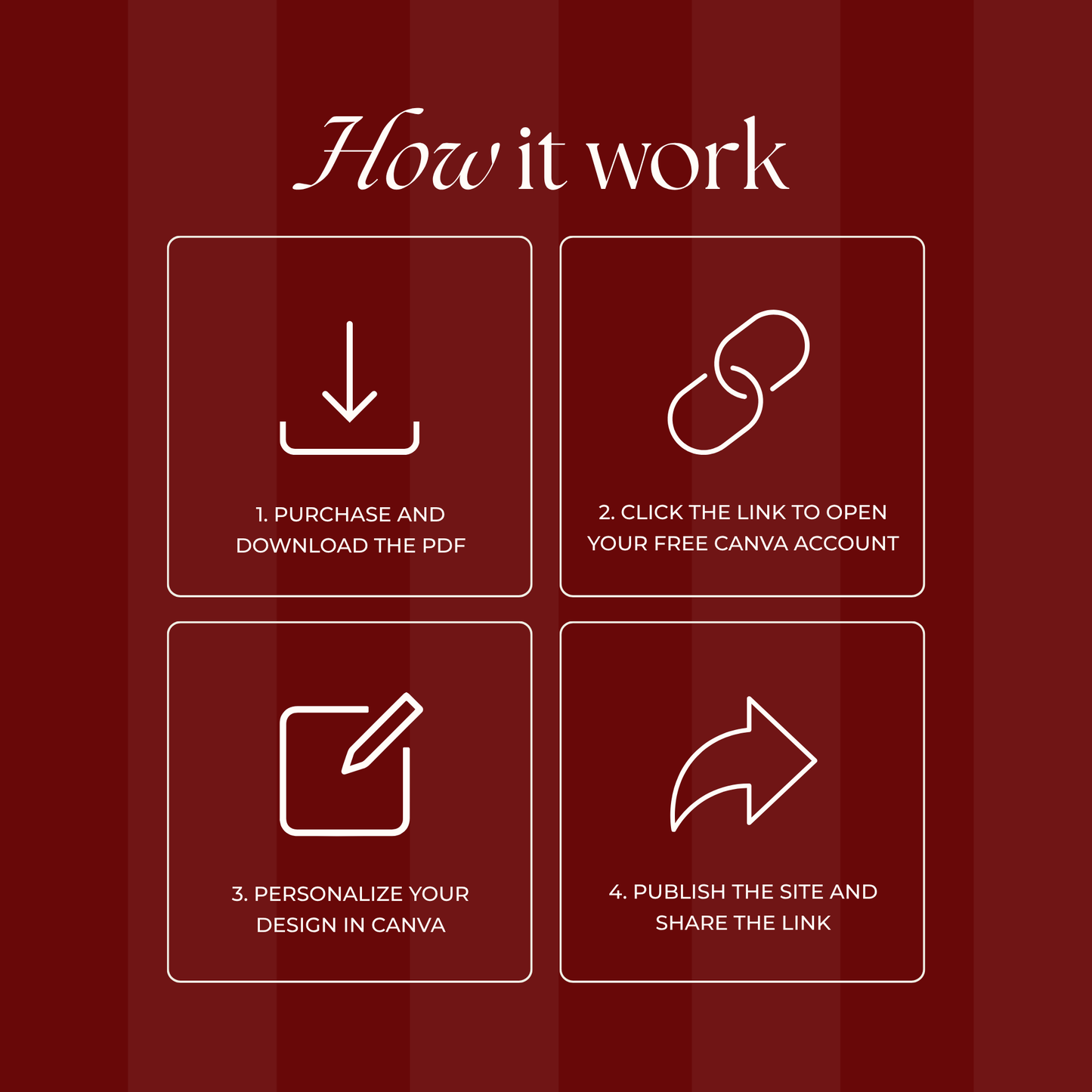 Burgundy Photo Booth Wedding Website Template with RSVP,Music and Countdown Timer: Modern Digital Wedding Invitation | Instant Download
