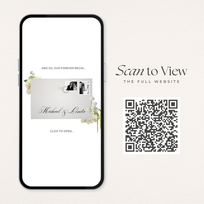 Ivory & Green Floral Save the Date Website with RSVP, Countdown Timer: Canva Digital Invitation Template (Digital Download)