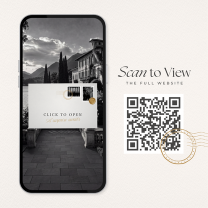 Black White Romantic Lace Save the Date Website with Details Form, RSVP and Countdown Timer: Canva Digital Invitation (Digital Download)