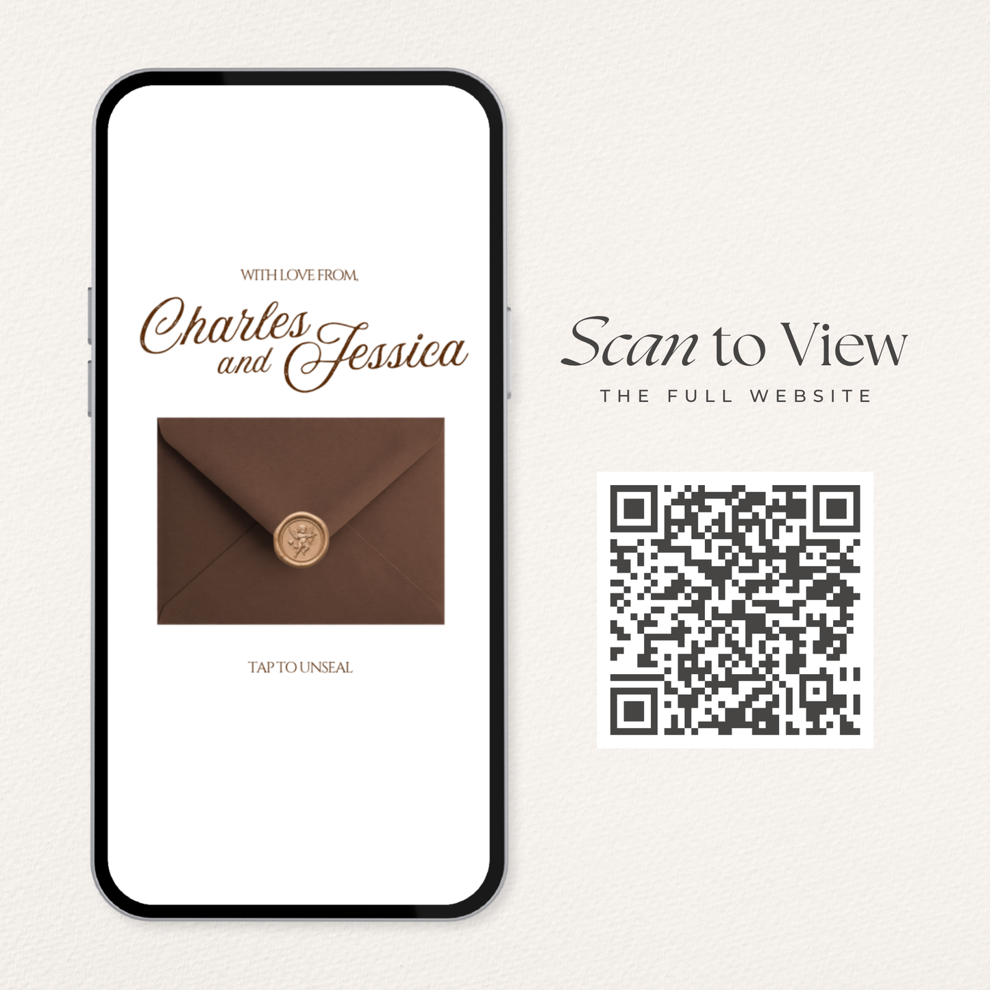 Espresso Brown & Ivory Wedding Website Template with RSVP, Music and Coundown Timer: Editable Canva Design (Digital Download)