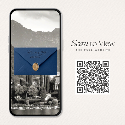 Navy & Dusty Blue Wedding Website Template with RSVP, Music and Countdown Timer: Editable Canva Design (Digital Download)