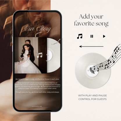 Burgundy & Ivory Vintage Floral Wedding Website Template with RSVP, Music and Countdown Timer | Editable Canva Design (Digital Download)