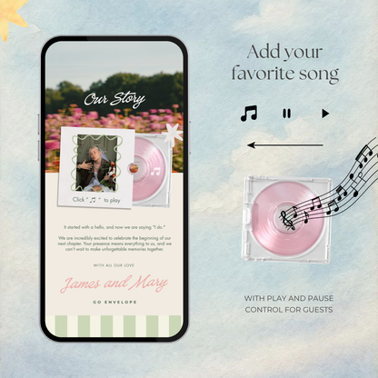 Colorful Floral Wedding Website Template with RSVP, Music and Countdown Timer: DIY Canva Template (Digital Download)