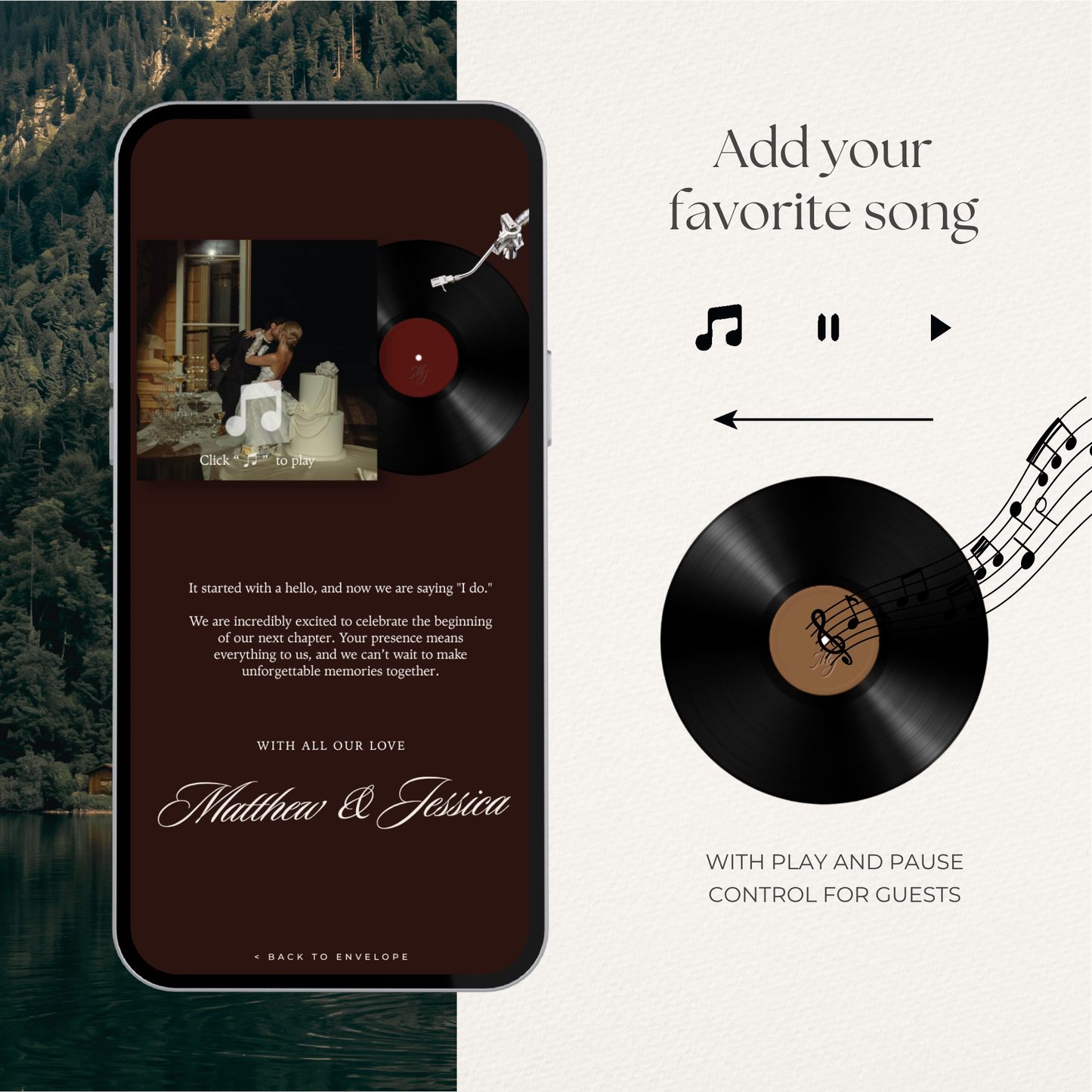 Old Money Wedding Website Template with RSVP, Music and Countdown Timer: Classic Burgundy Digital Invitation