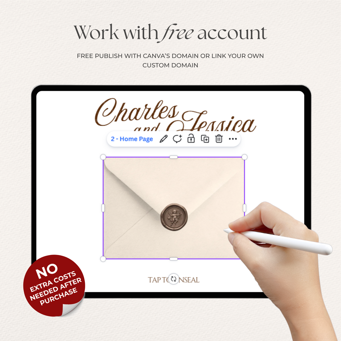 Brown & Ivory Wedding Website Template with RSVP, Music and Countdown Timer: Classic Floral Envelope Digital Invitation