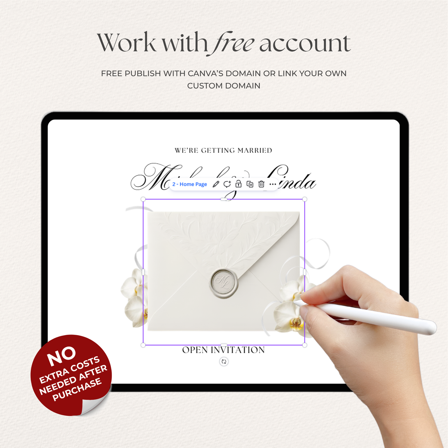 White & Black Floral Wedding Website Template with RSVP, Music and Countdown Timer | Wedding invites (Digital Download)