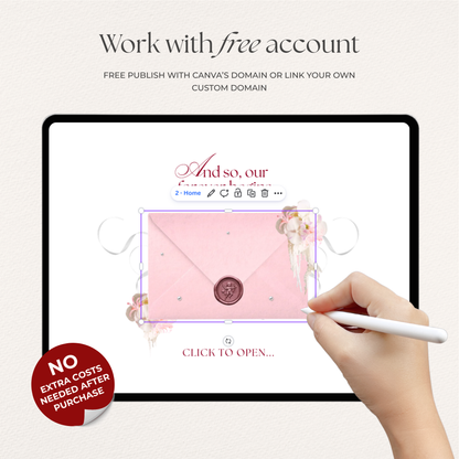 Burgundy, Green & Pink Floral Wedding Website Template with RSVP, Music and Countdown Timer: Editable Canva Design (Digital Download)