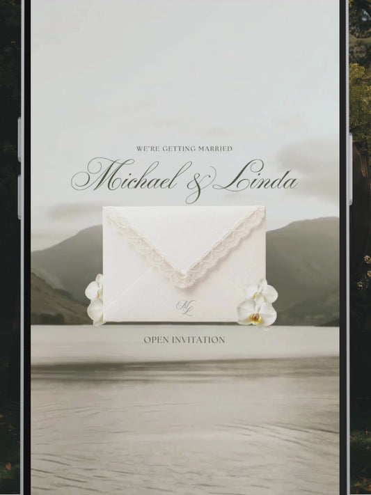 Olive Green Floral Wedding Website Template with RSVP, Music and Countdown Timer: DIY Canva Template (Digital Download)