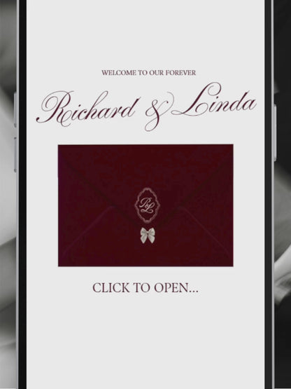 Burgundy Floral Wedding Website Template with RSVP, Music and Countdown Timer: Editable Canva Design (Digital Download)