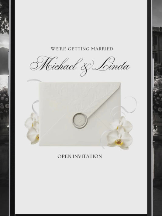 White & Black Floral Wedding Website Template with RSVP, Music and Countdown Timer | Wedding invites (Digital Download)