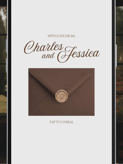 Espresso Brown & Ivory Wedding Website Template with RSVP, Music and Coundown Timer: Editable Canva Design (Digital Download)