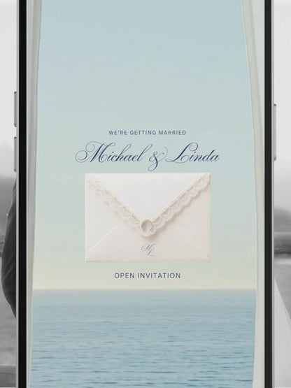 Dusty Blue Floral Wedding Website Template | Digital Wedding Invitation with RSVP, Music and Countdown Timer | Instant Download
