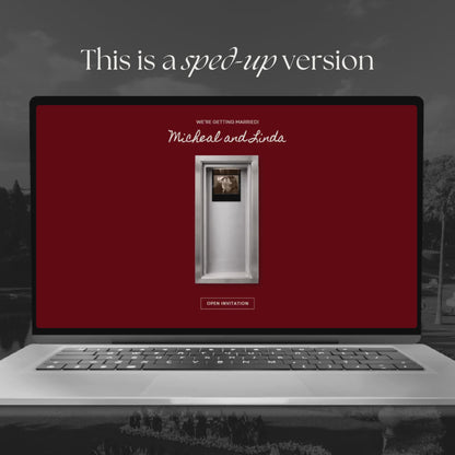 Burgundy Photo Booth Wedding Website Template with RSVP,Music and Countdown Timer: Modern Digital Wedding Invitation | Instant Download