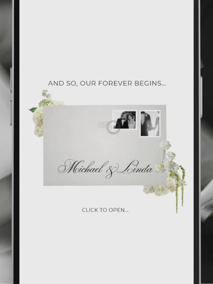 Ivory & Green Floral Save the Date Website with RSVP, Countdown Timer: Canva Digital Invitation Template (Digital Download)