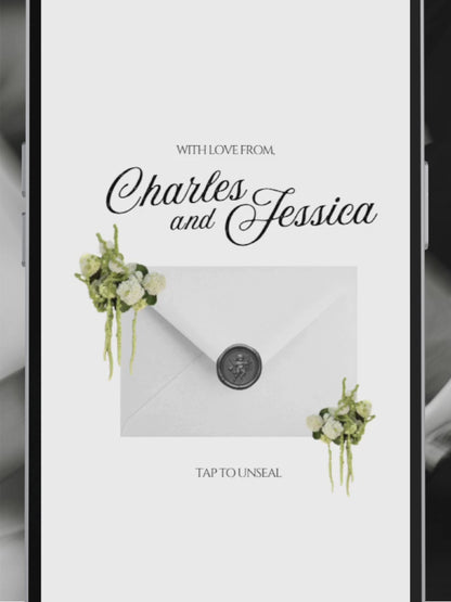 Ivory, Green & Black Floral Wedding Website Template with RSVP, Music and Countdown Timer: Editable Canva Design (Digital Download)