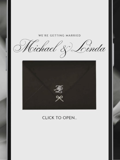 Black, Ivory & Green Save the Date Website Template: Canva Digital Invitation (Digital Download)