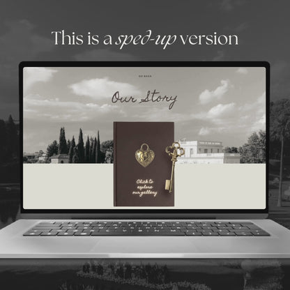 Brown Photo Booth Wedding Website Template with RSVP,Music and Countdown Timer: Modern Digital Wedding Invitation | Instant Download