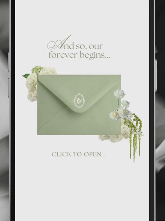 Sage Green & Ivory Floral Wedding Website Template with RSVP, Music and Countdown Timer: Editable Canva Design (Digital Download)