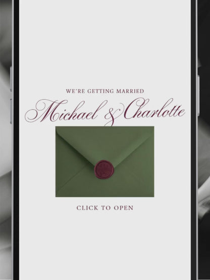 Olive Green & Burgundy Floral Wedding Website Template with RSVP, Music and Countdown Timer: Editable Canva Design (Digital Download)