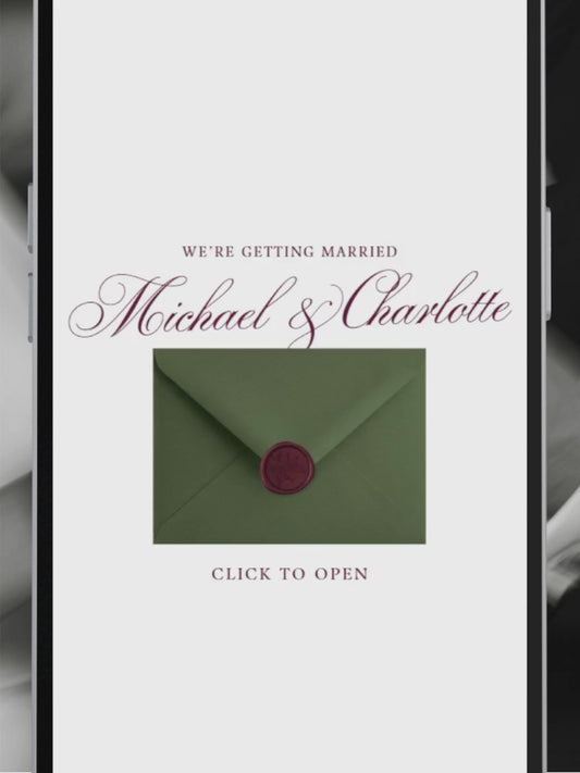 Olive Green & Burgundy Floral Wedding Website Template with RSVP, Music and Countdown Timer: Editable Canva Design (Digital Download)