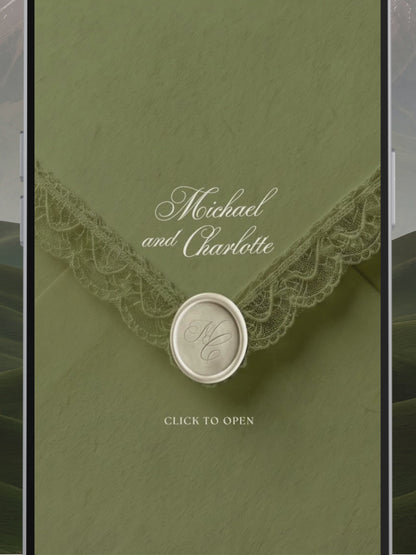 Olive Green Wedding Website Template Canva | Digital Wedding Invitation with RSVP, Music and Countdown Timer | Instant Download
