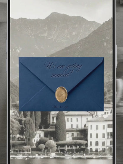 Navy & Dusty Blue Wedding Website Template with RSVP, Music and Countdown Timer: Editable Canva Design (Digital Download)
